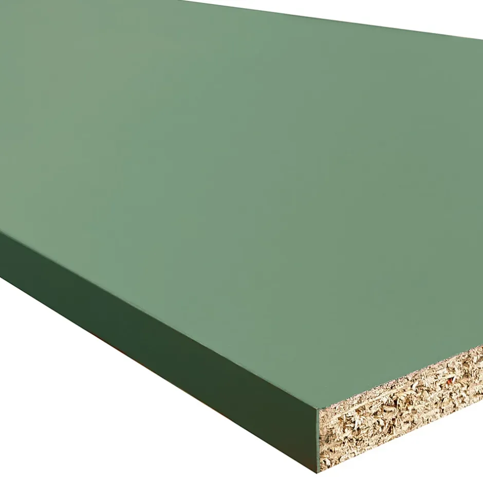 Tablette mélaminée Ninna couleur vert olive 250x50x1.8 Cm-