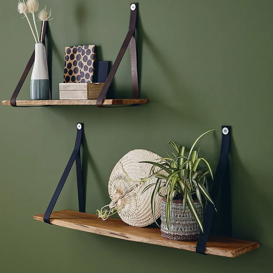 Tablette murale en Teck huilée L.90Xl.18cm ep.18mm-