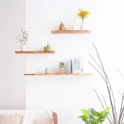 Tablette murale en Teck huilée L.90Xl.18cm ep.18mm-