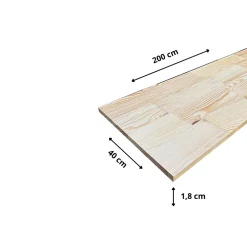 Tablette Pin noueux, L.200 cm x l.40 cm, Ep.18 mm-Wood&Sens Outlet