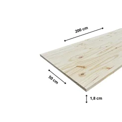 Tablette Pin noueux, L.200 cm x l.50 cm, Ep.18 mm-Wood&Sens Discount