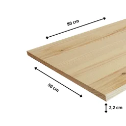 Tablette Pin Rustique bois massif, L.80 x l.50 cm, Ep.22 mm-Wood&Sens Best