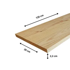 Wood&Sens Tablette Pin Rustique bois massif, L.120 x l.20 cm, Ep.22mm