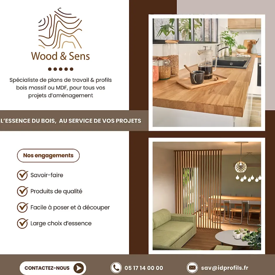 Tablette Sapin bois massif, L.250 x l.20 cm, Ep.21 mm-Wood&Sens Sale