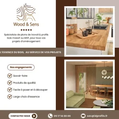 Wood&Sens Tablette Sapin bois massif, L.250 x l.40 cm, Ep.21 mm