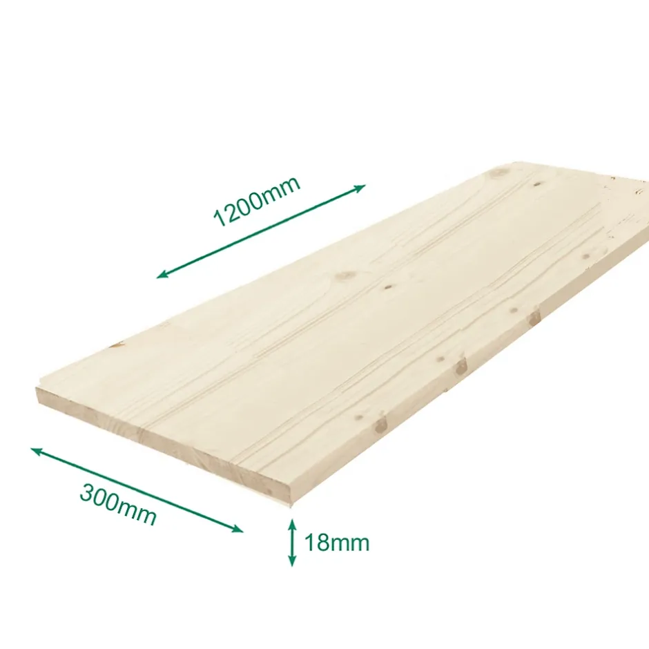 Forestea Tablette sapin massif lamellé collé abouté 1200 x 300 x 18 mm