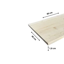 Tablette Sapin Rustique, L.80 cm x l.40 cm, Ep.18 mm-Wood&Sens Discount