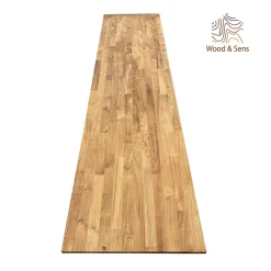 Wood&Sens Tablette Teck Massif Abouté, L.250 cm x l.60 cm, Ep.18 mm