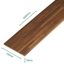 Tablette Teck massif Lamellé collé abouté 2000 x 150 x 18 mm-Forestea Sale