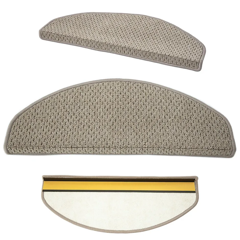 Tapis d'escalier Baleno Beige 23,5 x 65 cm Demi-circulaire --Floordirekt Online
