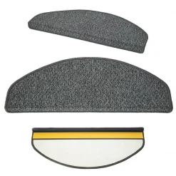 Floordirekt Tapis d'escalier Baleno Gris anthracite 23,5 x 65 cm Demi-circulaire -