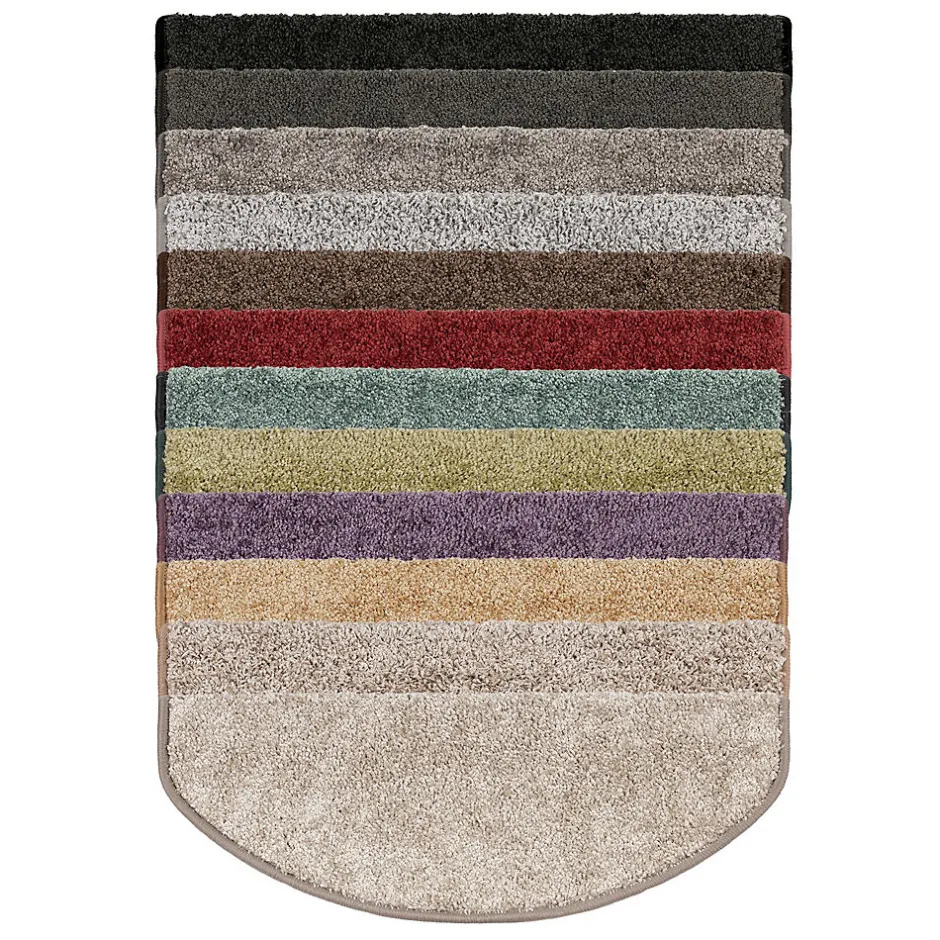 Tapis d'escalier Bali Noir Demi-circulaire 23,5 x 65 cm-Floordirekt Online