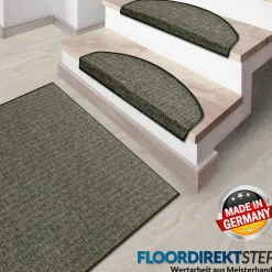 Floordirekt Tapis d'escalier Bermuda Vert Demi-circulaire -