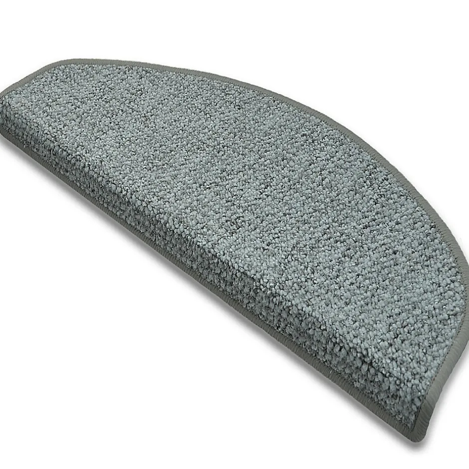 Floordirekt Tapis d'escalier Carlton Demi-circulaire Gris clair 23,5 x 65 cm -