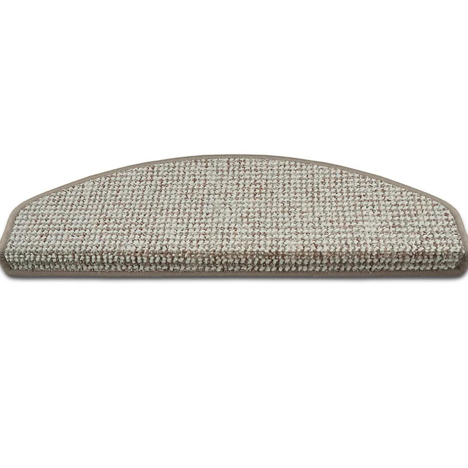 Floordirekt Tapis d'escalier Carlton Demi-circulaire Gris beige 23,5 x 65 cm -