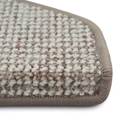 Floordirekt Tapis d'escalier Carlton Demi-circulaire Gris beige 23,5 x 65 cm -