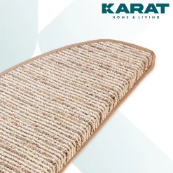 Floordirekt Tapis d'escalier Geneva Beige 23,5 X 65 cm Demi-rond