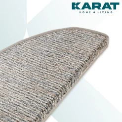 Floordirekt Tapis d'escalier Geneva Gris argenté 23,5 X 65 cm Demi-rond