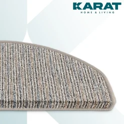 Floordirekt Tapis d'escalier Geneva Gris argenté 23,5 X 65 cm Demi-rond