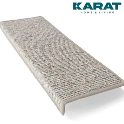 Tapis d'escalier Geneva Gris argenté 23,5 X 65 cm Rectangulaire-Floordirekt Sale