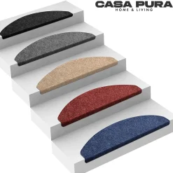 Floordirekt Tapis d'escalier Leipzig Installation adhésive Gris anthracite, 21 x 65 cm