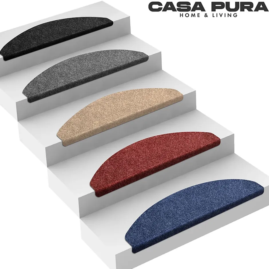 Floordirekt Tapis d'escalier Leipzig Installation adhésive Gris anthracite, 21 x 65 cm