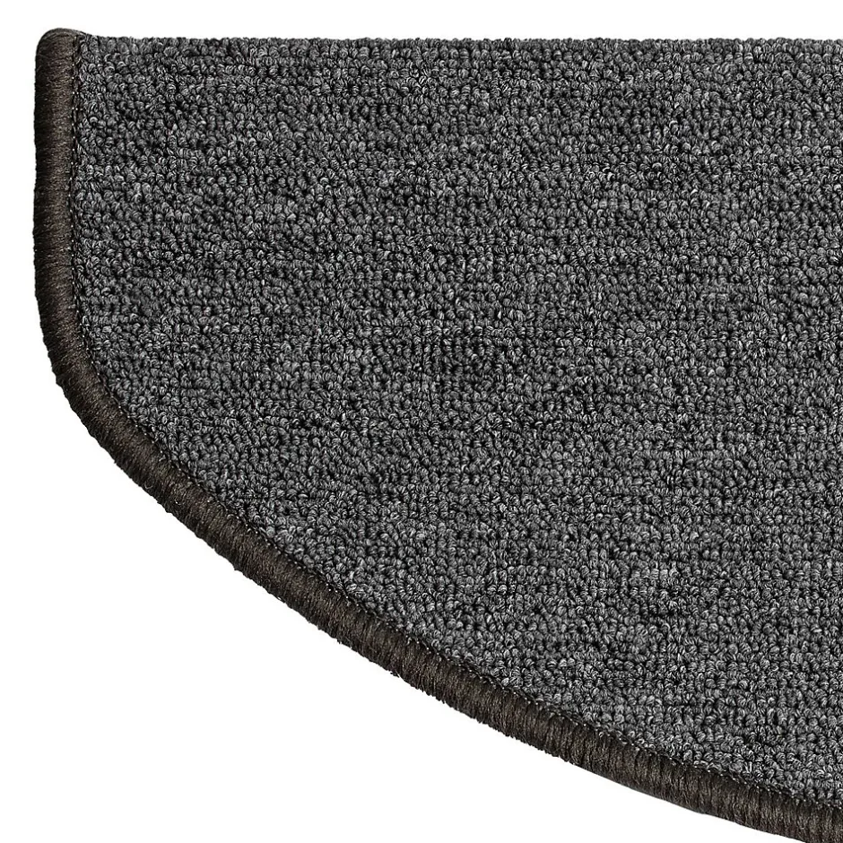 Floordirekt Tapis d'escalier London Gris foncé 23,5 x 65 cm Demi-circulaire