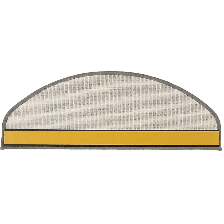 Floordirekt Tapis d'escalier London Gris clair 23,5 x 65 cm Demi-circulaire