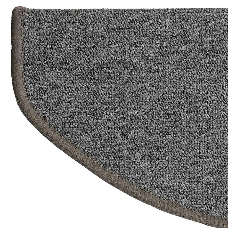Floordirekt Tapis d'escalier London Gris clair 23,5 x 65 cm Demi-circulaire