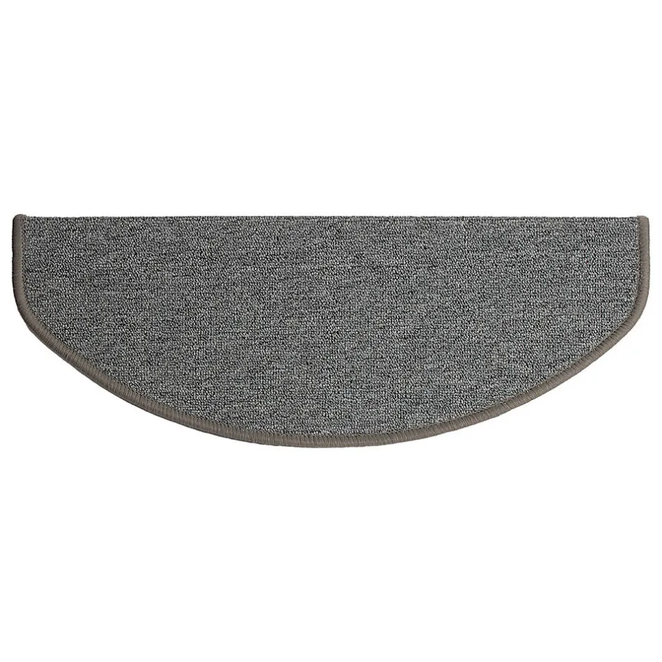 Floordirekt Tapis d'escalier London Gris clair 23,5 x 65 cm Demi-circulaire