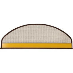 Tapis d'escalier London Marron clair 23,5 x 65 cm Demi-circulaire-Floordirekt Best