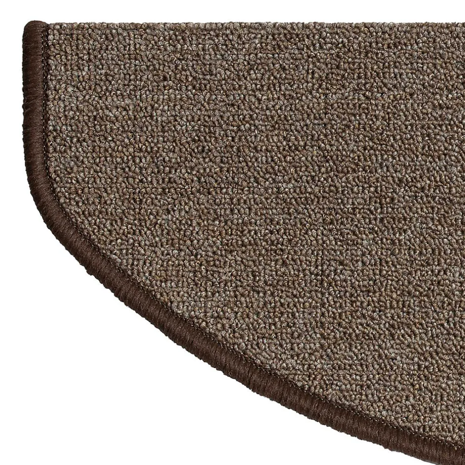 Tapis d'escalier London Marron clair 23,5 x 65 cm Demi-circulaire-Floordirekt Best