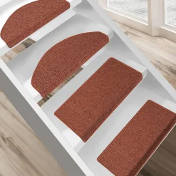 Tapis d'escalier London Terre 38 23,5 x 65 cm Demi-circulaire-Floordirekt Outlet