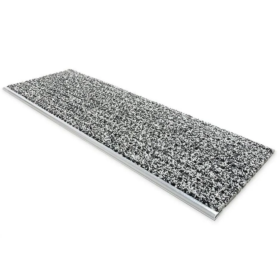 Tapis d'escalier sécurisé Avec rail en aluminium Gris anthracite 24 x 60 cm --Floordirekt Best