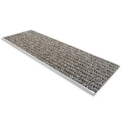 Tapis d'escalier sécurisé Avec rail en aluminium Marron 24 x 60 cm --Floordirekt