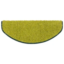 Floordirekt Tapis d'escalier Shaggy Barcelona Vert Demi-circulaire 23,5 x 65 cm