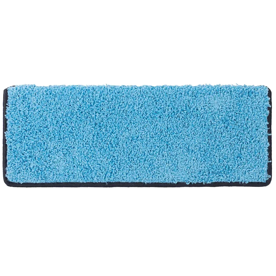 Floordirekt Tapis d'escalier Shaggy Barcelona Bleu clair Rectangulaire 23,5 x 65 cm