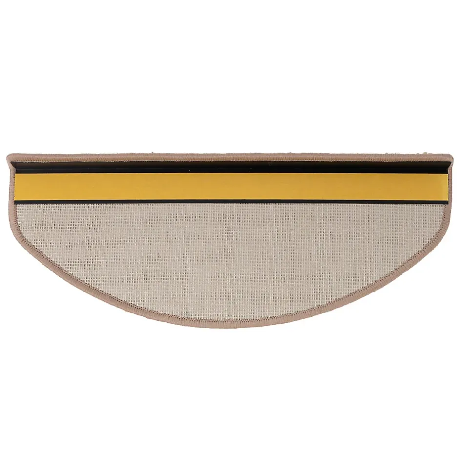 Tapis d'escalier Shaggy Barcelona Beige Demi-circulaire 23,5 x 65 cm-Floordirekt Hot