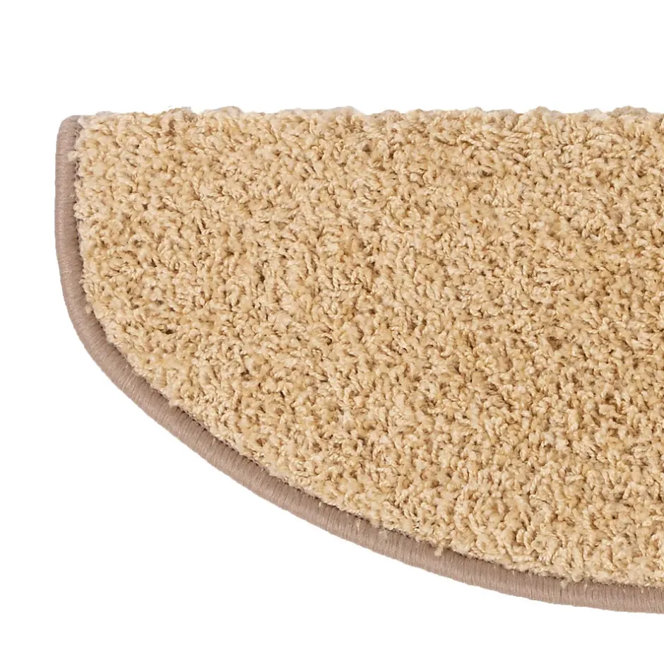Tapis d'escalier Shaggy Barcelona Beige Demi-circulaire 23,5 x 65 cm-Floordirekt Hot