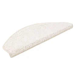 Floordirekt Tapis d'escalier Shaggy Barcelona Crème Demi-circulaire 23,5 x 65 cm