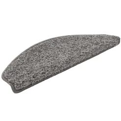 Floordirekt Tapis d'escalier Shaggy Barcelona Gris Demi-circulaire 23,5 x 65 cm