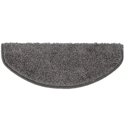 Floordirekt Tapis d'escalier Shaggy Barcelona Gris Demi-circulaire 23,5 x 65 cm