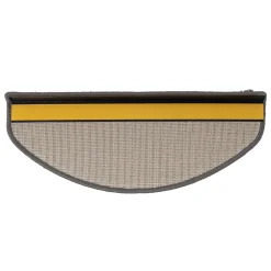 Floordirekt Tapis d'escalier Shaggy Barcelona Gris Demi-circulaire 23,5 x 65 cm