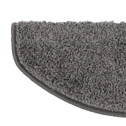 Floordirekt Tapis d'escalier Shaggy Barcelona Gris Demi-circulaire 23,5 x 65 cm