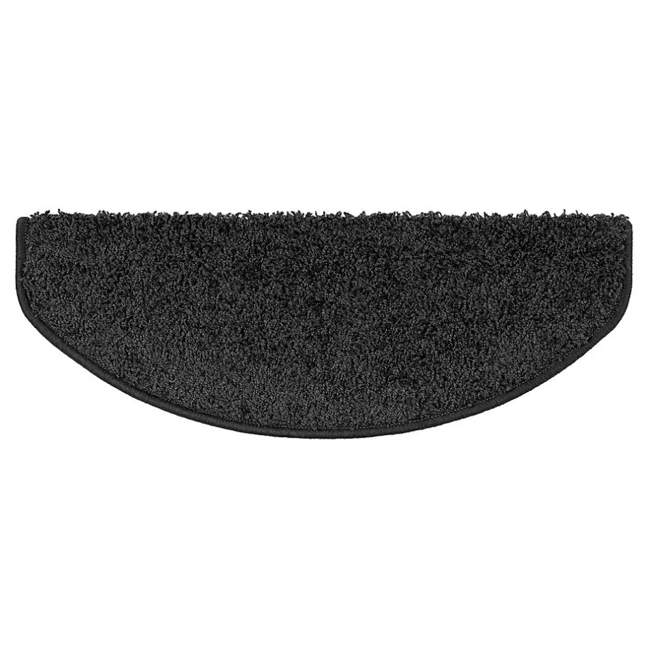 Floordirekt Tapis d'escalier Shaggy Sphinx Demi-circulaire 23,5 x 65 cm Noir -