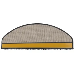 Floordirekt Tapis d'escalier Shaggy Sphinx Demi-circulaire 23,5 x 65 cm Noir -