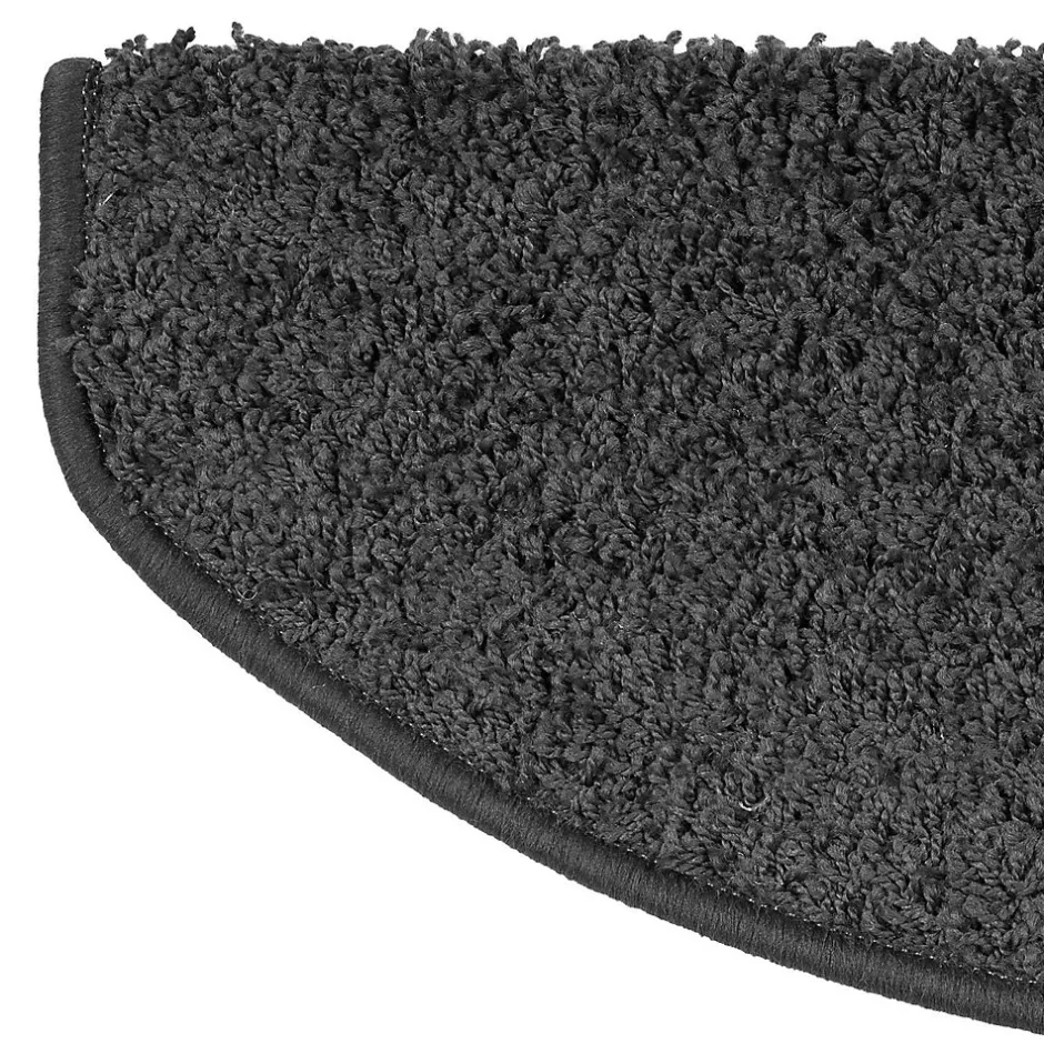 Floordirekt Tapis d'escalier Shaggy Sphinx Demi-circulaire 23,5 x 65 cm Noir -