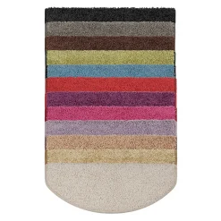 Floordirekt Tapis d'escalier Shaggy Sphinx Demi-circulaire 23,5 x 65 cm Noir -