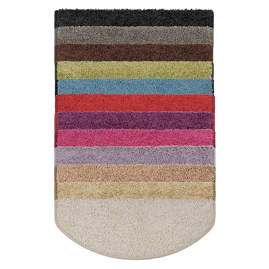 Floordirekt Tapis d'escalier Shaggy Sphinx Demi-circulaire 23,5 x 65 cm Noir -