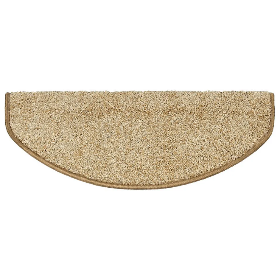 Floordirekt Tapis d'escalier Shaggy Sphinx Demi-circulaire 23,5 x 65 cm Beige -